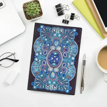 

DIY Diamond Painting Notebook Vintage Mandala Special Shaped 50 Pages A5 Students Sketchbook Writing Cross Stitch Crafts