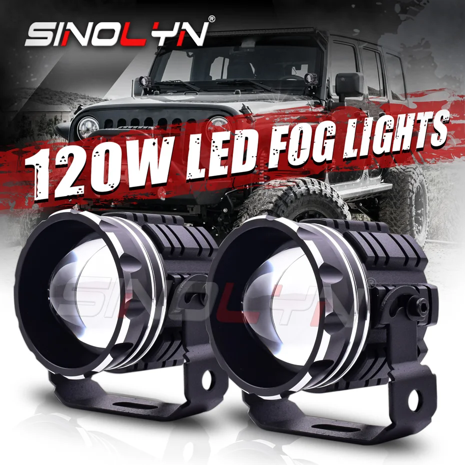 Sinolyn T5 Led Spotlight Spot Flood Fog Lights 120w Bi Led Lamp White