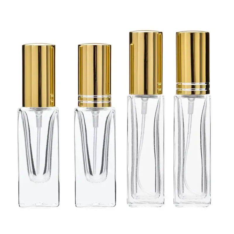 

Travel Black Gold Silver 4ml 8ml Mini glass spray perfume bottles Atomizer empty cosmetic container LX2543