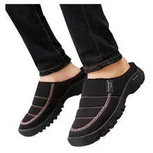 Пара; большие размеры; Повседневная Домашняя обувь; бархатная теплая обувь; удобные хлопковые тапочки; обувь для влюбленных пар; Женская плюшевая обувь без шнуровки; мягкая домашняя обувь