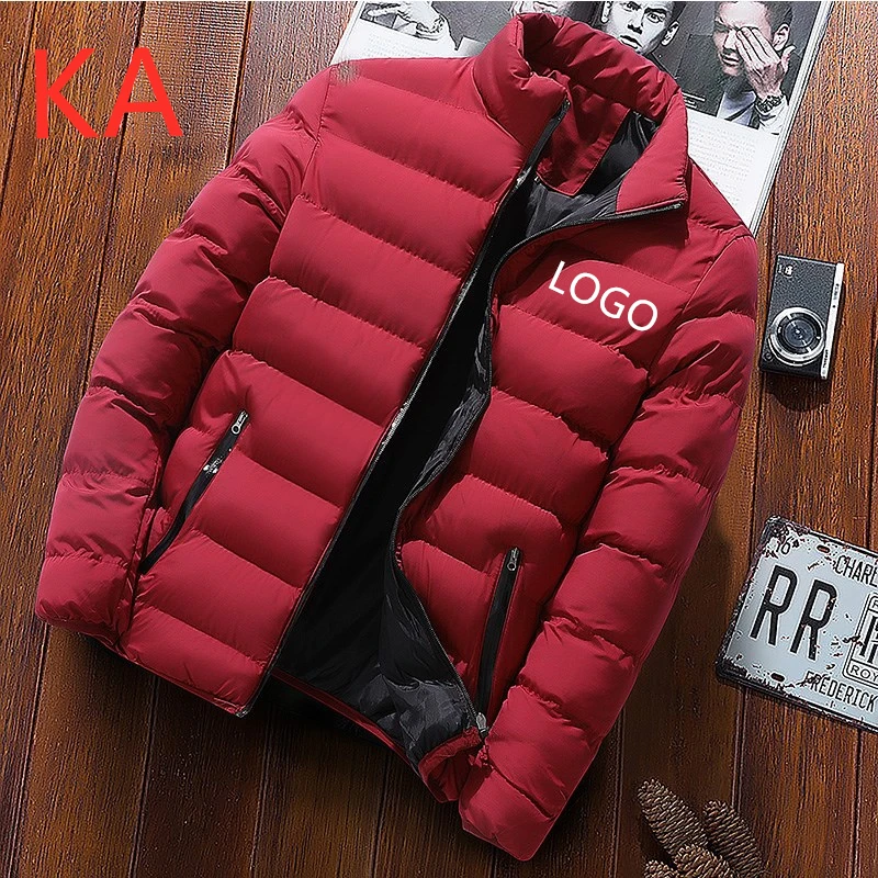 KA/Высококачественная Толстая теплая зимняя куртка для мужчин; популярное пальто; повседневное приталенное Мужское пальто с карманами; модная верхняя одежда на молнии в английском стиле