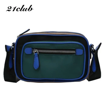 

21CLUB Brand Small Casual Simple Contrast color Ladies Shoulder Bags Shopping Casual Purse Fashion Women Crossbody Messenger Bag
