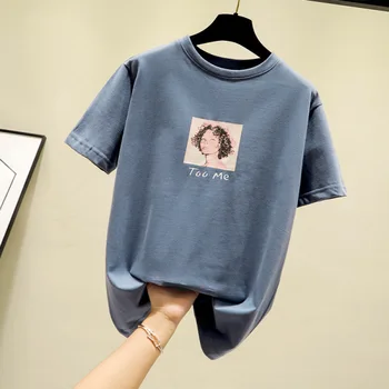 

Print Loose Female T-Shirt Gray Japanese Harajuku Tumblr Casual Women White