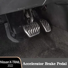 

Accelerator Brake Pedal For Nissan X-TRAIL T32 2022 Metal Protective Cover Non-slip Durable Car Decoration Accessories Black