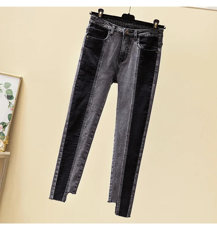 Women's Fashion Hit Color Jeans Pencil Pants Big Size Slim Skinny Stretch Denim Trousers Plus Size Cowboy Trousers