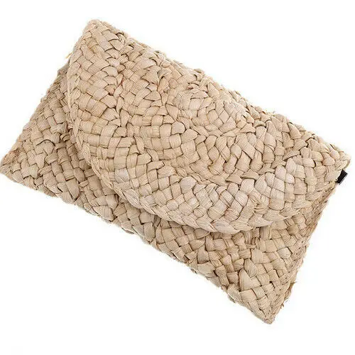 Braided Women Purse Knitted Bag Rattan Woven Boho Straw Clutch Beach Holiday Hot | Дом и сад