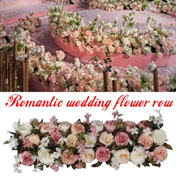 

1M camino citado Flores artificiales fila boda decoracion flor pared arqueada puerta tienda hilera de Flores ventana