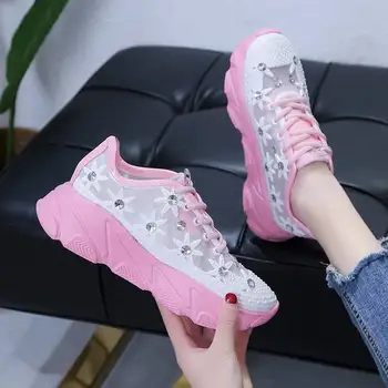 

Women Shoes Spring Mesh Shoes Flat Platform Shoes Women Fashion Casual White Sneakers Shoes Woman Big Size 35-41Ladies Shoes New