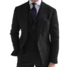 3 pièces hommes costumes gris Slim Fit affaires rétro classique poule marié Tweed laine Tuxedos pour mariage (Blazer + pantalon + gilet) ► Photo 2/6