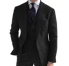 Mens Business 3 Pieces Suits Green Wool Retro Classic Herringbone Pattern Groom Tweed Tuxedos for Wedding (Blazer+Pants+Vest) 3