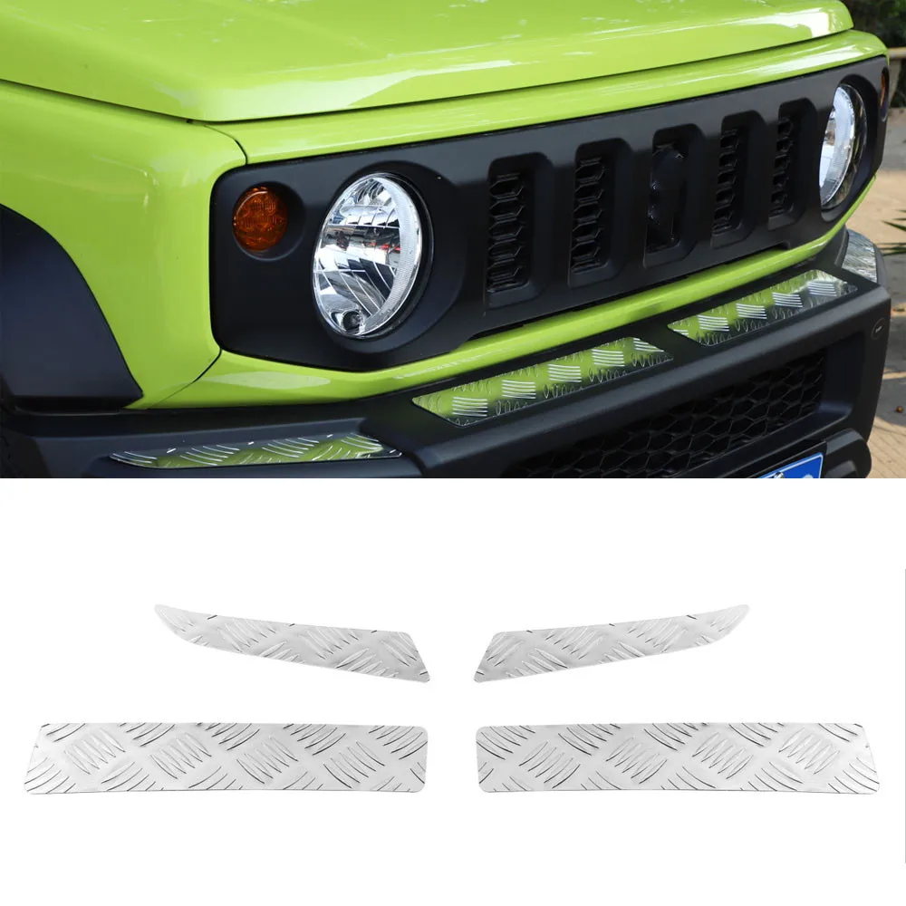 

For Suzuki Jimny 2019+ Car Front Bumper Trim Styling Auto Moldings 4pcs/set Aluminum Alloy Car Accessories