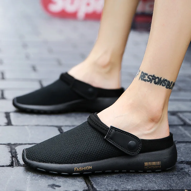 

Summer New Style Anti-slip Sandals Korean-style Trend Men ban tuo xie Closed-toe Sandals Breathable Slippers Dual Purpose