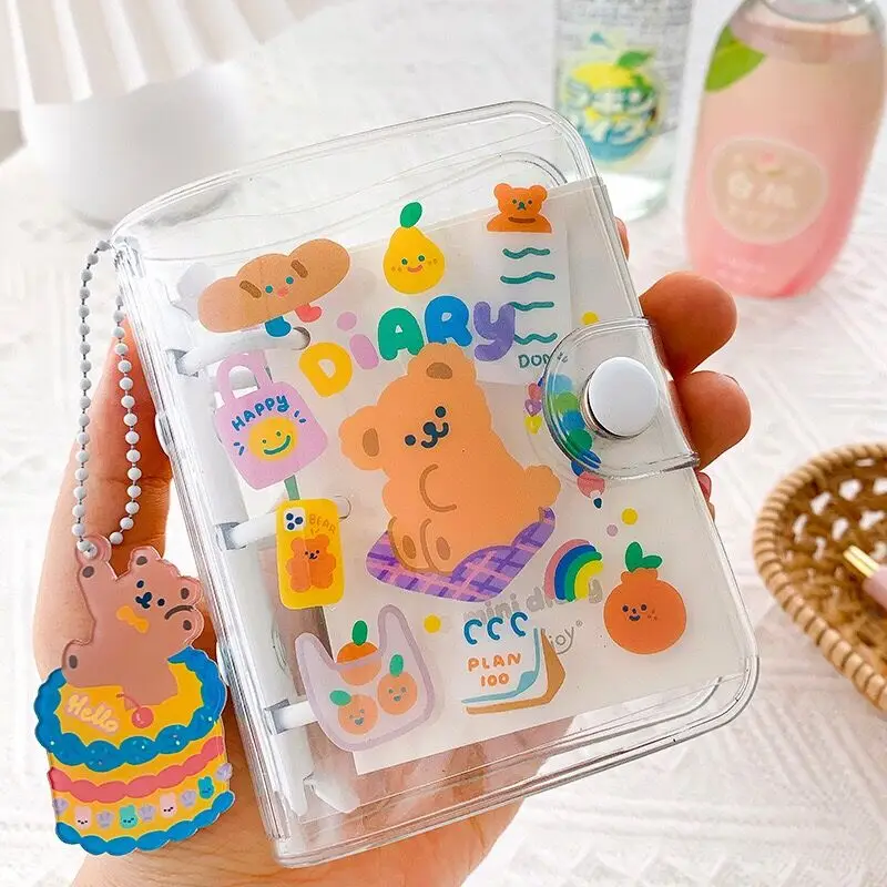 

Bentoy Milkjoy 90PCS Pendant Diary Book Bear Rabbit NoteBook Travel Planner Notepad Cover Girls Journal Diary Korea Card Holder