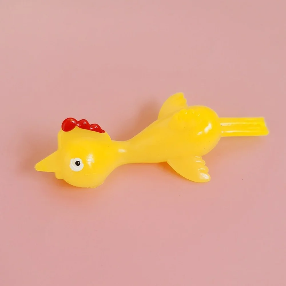 20PCS Catapult Launch Turkey Fun and Tricky Slingshot Chick Practice Chicken Elastic Flying Finger Birds Sticky DecompressionToy
