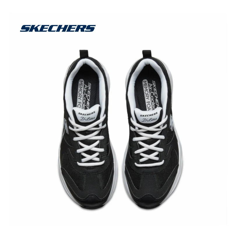 Skechers Original Casual Shoes D'lites Airy Comfortable Platform Sneakers Designer Chunky Shoes Breathable Flats 666117-BLK