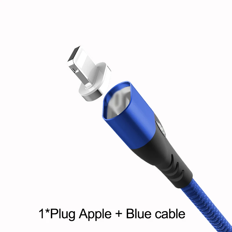 ESVNE Usb Магнитный кабель Micro Usb Магнитный Usb зарядный кабель для iphone samsung Быстрая зарядка Usb type C кабель для Xiaomi - Цвет: Blue For Apple