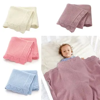 

1 PC Baby Blankets Knitted Newborn Sleeping Bed Stroller Blanket Covers Soft Infantil Swaddle Wrap Multi-use