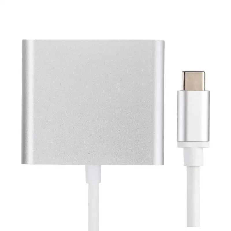 Адаптер USB C концентратор типа C до 4K HDMI концентратор USB 3,0 отличный алюминиевый сплав серебряный корпус USB-C зарядный порт для MacBook