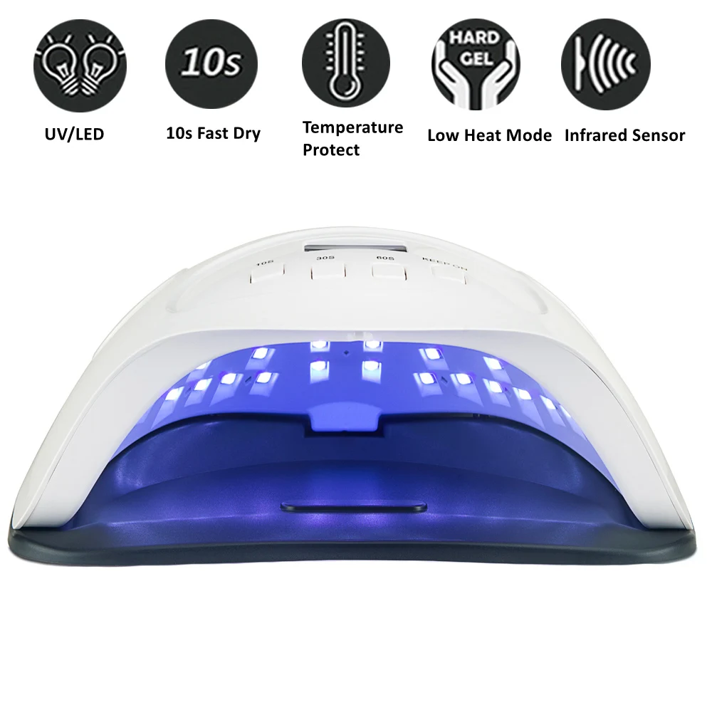 UV Lamp for Manicure LED Nail Lamp 80W 42 LEDs Nail Dryer Drying All Gel Polish Varnish Lampe UV with Mill Cutters for Manicure