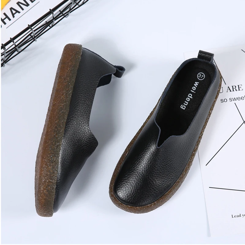 Spring PU Leather Women Flat Shoes 2020 Casual Shallow Sewing Solid Color Women Loafers Summer Beach Women Shoes Flats VT663 (12)