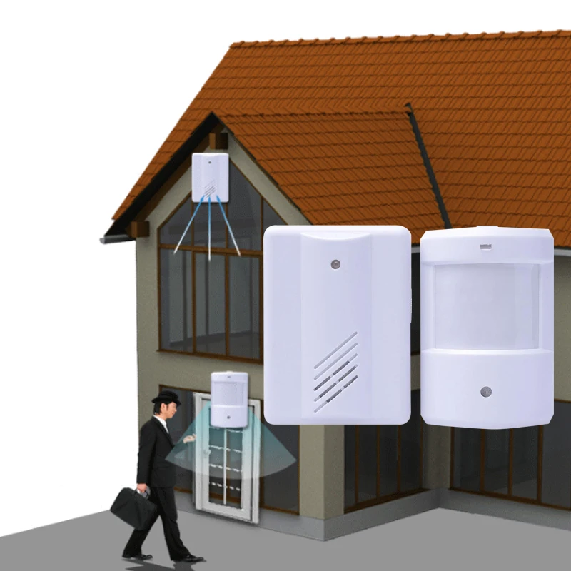 

Wireless Infrared Monitor Motion Detector Entry Door Bell Alarm Doorbell Chime