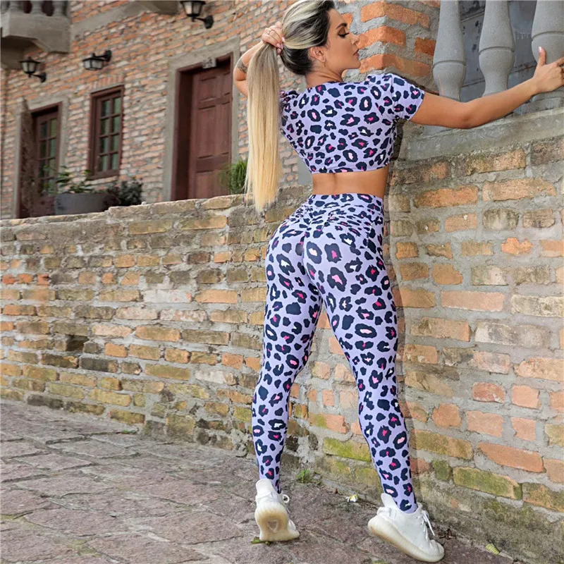 Leopard Stripe 3D Print Women's Pants Push Up Running Sports Leggings Slim Pants Female Casual Trousers Fitness Leggings
