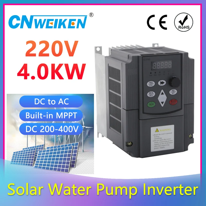 

1.5KW/2.2KW/4KW/ inverter DC input VFD 220V 3 Phase Output Solar Frequency Converter Adjustable Speed 220V Inverter