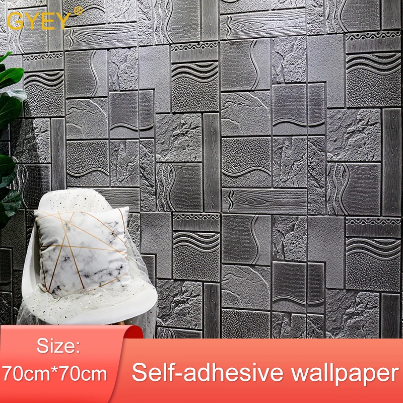 

3d Foam Self-adhesive Wall Stickers Living Room Background Bedroom Decoration Stickers Soundproof Waterproof Wallpaper Stickers