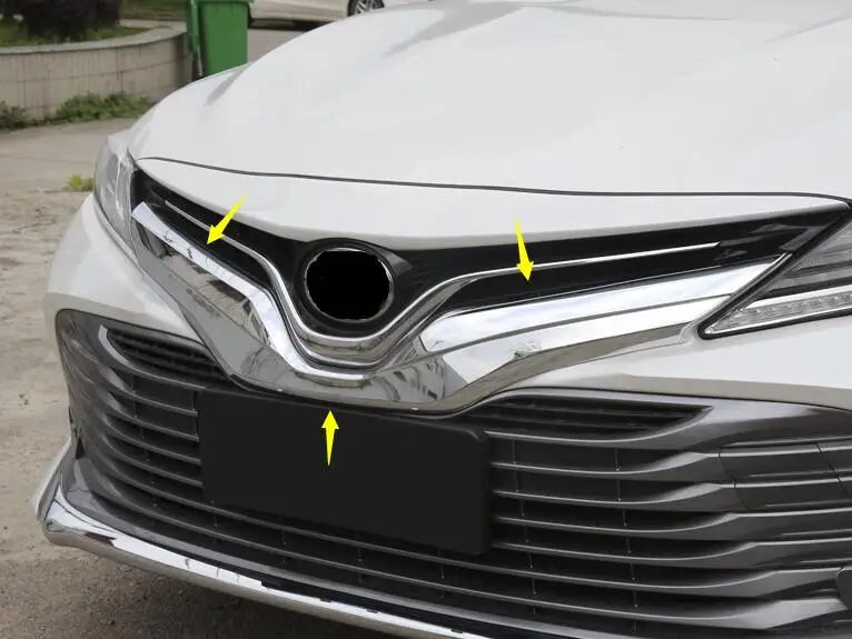 Для Toyota Camry украшение автомобиля из углеродного волокна Стиль передняя решетка крышки центр сетки отделка