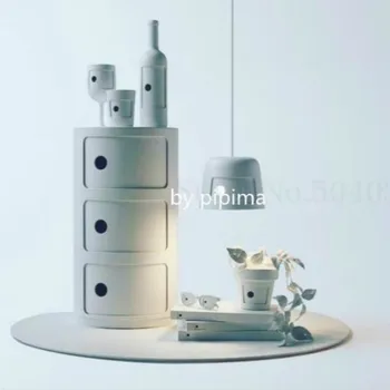 

Nordic style simple children's room bedside table Bedroom corner round multifunctional storage cabinet