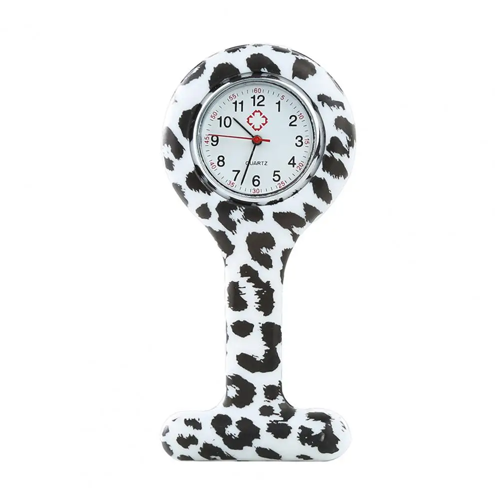 Pocket Watch Casual Silicone Nurse Watch Multicolor Pattern Arabi Numerals Round Dial Women Nurses Brooch Tunic Fob Watches Pocket Watches