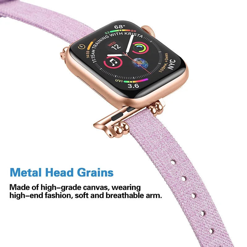 Модный женский браслет для Apple Watch Band 38 мм 42 мм 40 мм 44 мм ткань Хаундстут для iWatch ремешок серии 1 2 3 4 ремешок для часов