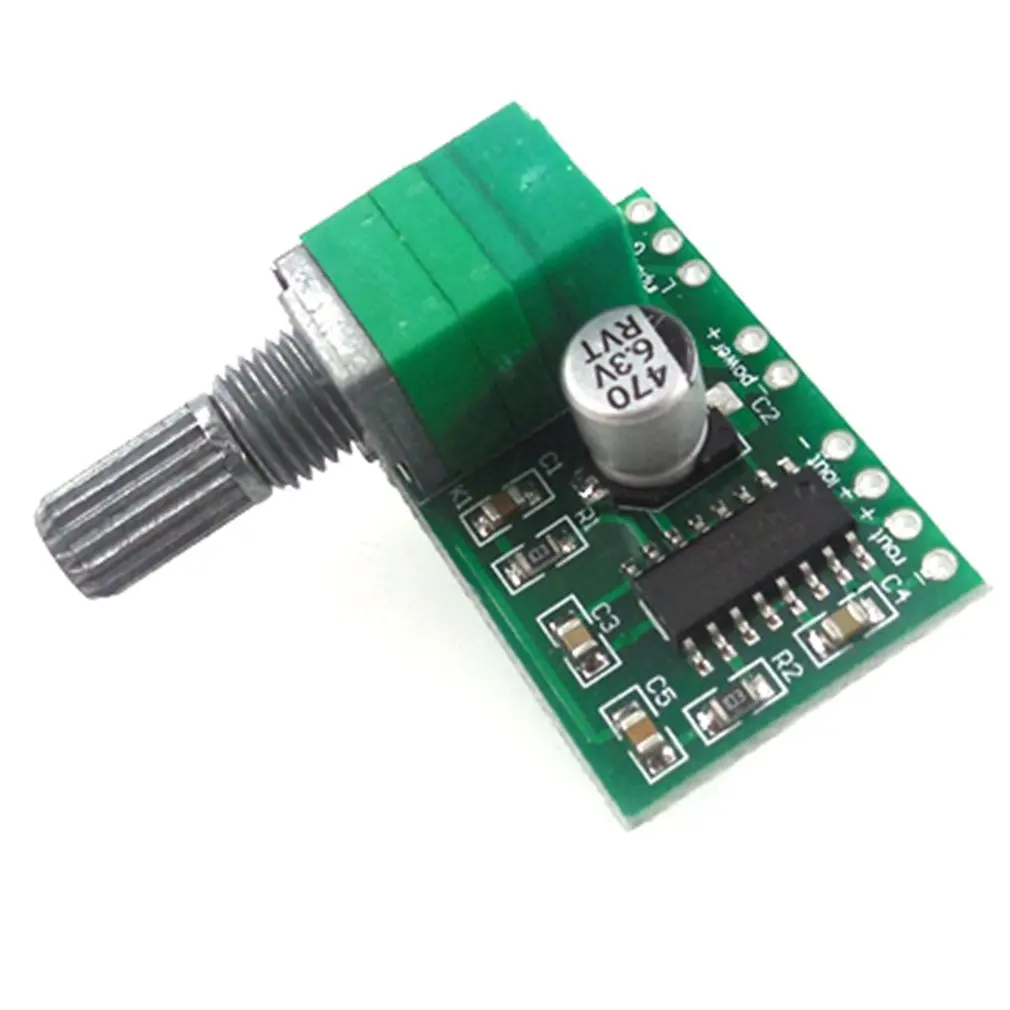 

Digital Audio Amplifier Board Dual Channel DC 5V PAM8403 3Wx2 with USB Power Stereo Volume Control Potentiometer Switch