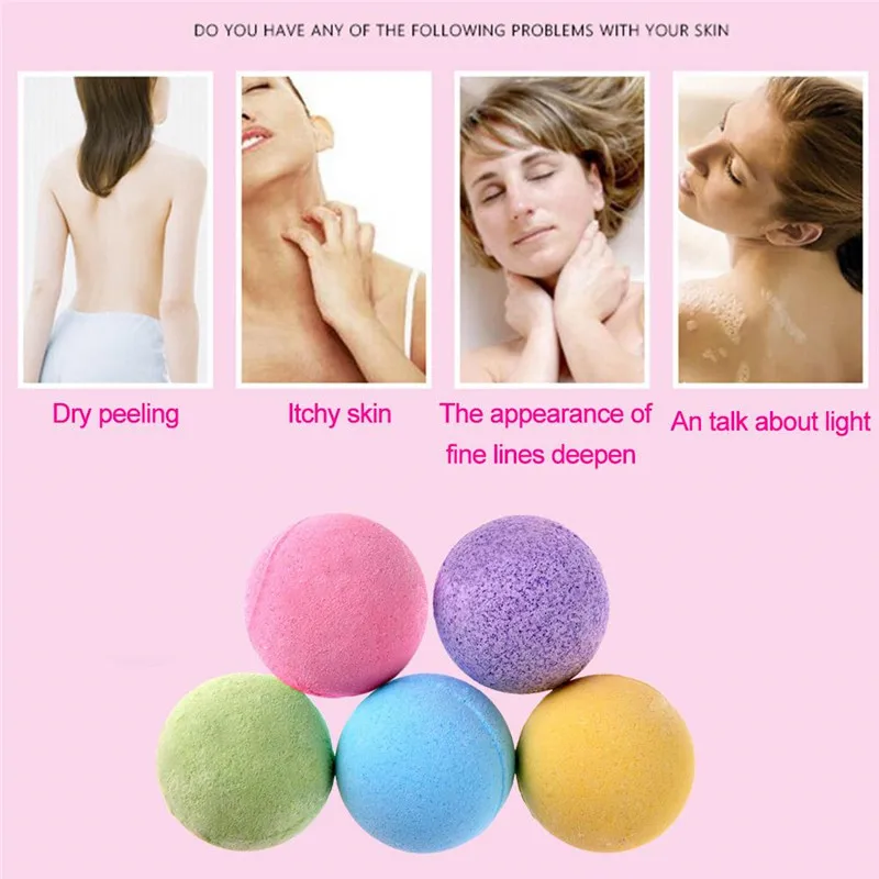 Bath Salt Ball Body Skin Whitening Ease Relax Stress Relief Natural Bubble Shower Bombs Ball Clean Spa Products