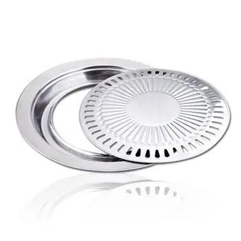 

Non-stick Gas Grill Pan Healthy Smokeless Barbecue Plate Outdoor Cooking Tool