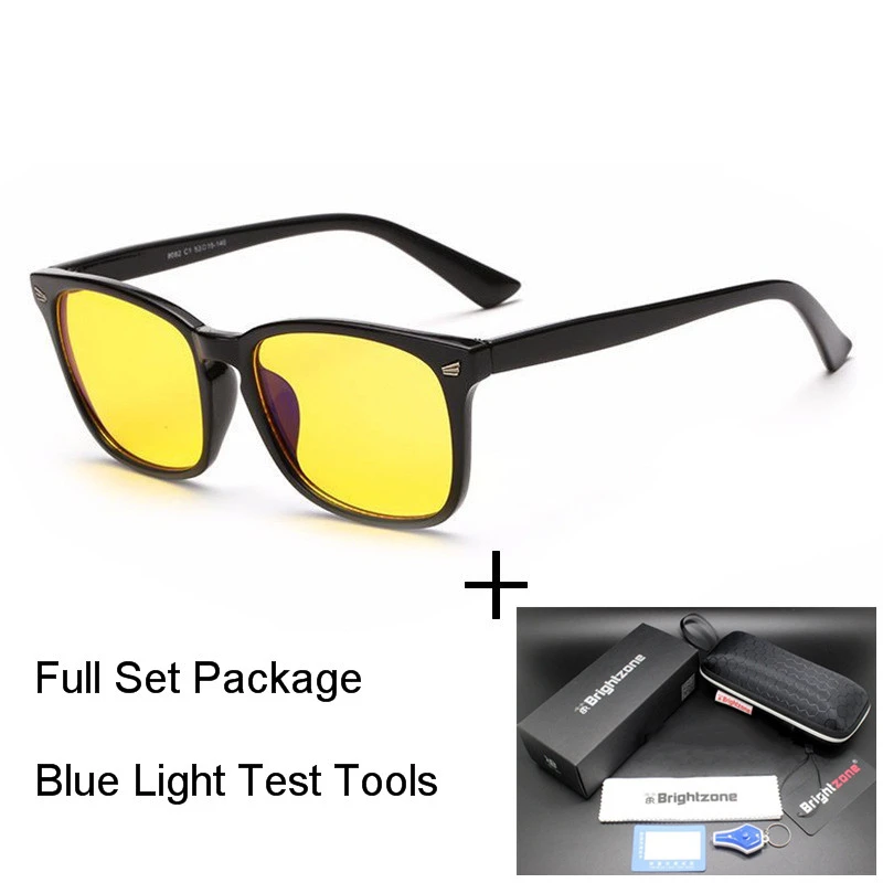 BrightblackY Fullset Антибликовыми свойствами светильник Блокировка UV400 с защитой от радиации игровой защита для мобильного телефона, очков компьютерные очки геймера очки для MenWomen - Цвет оправы: BrightblackY Fullset