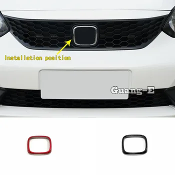 

Car Styling Detector ABS Chrome Trim Front Logo Decorative Mark Grid Grill Grille Around For Honda Fit Jazz 2020 2021