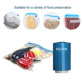 

USB Powered Mini Electric Vacuum Pump With 5 Storage Vacuum Sealer Zipper Bags For Packing Food Clothes Travel