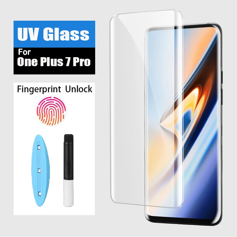 Защитное стекло для Oneplus 8 Pro UV изогнутое закаленное 3d-стекло OnePlus 7 7T | Мобильные