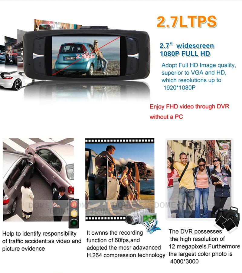 Maiyue star 2,7 дюймов full HD 1080P Автомобильный видеорегистратор Спринт камера ips экран Автомобильная камера Спринт камера HDMI WDR с функцией ночного видения g-сенсор