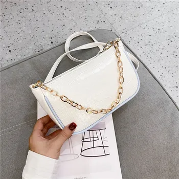 

Pattern chain underarm bag baguette bag female 2020 new trendy design fashion all-match handbag shoulder bag