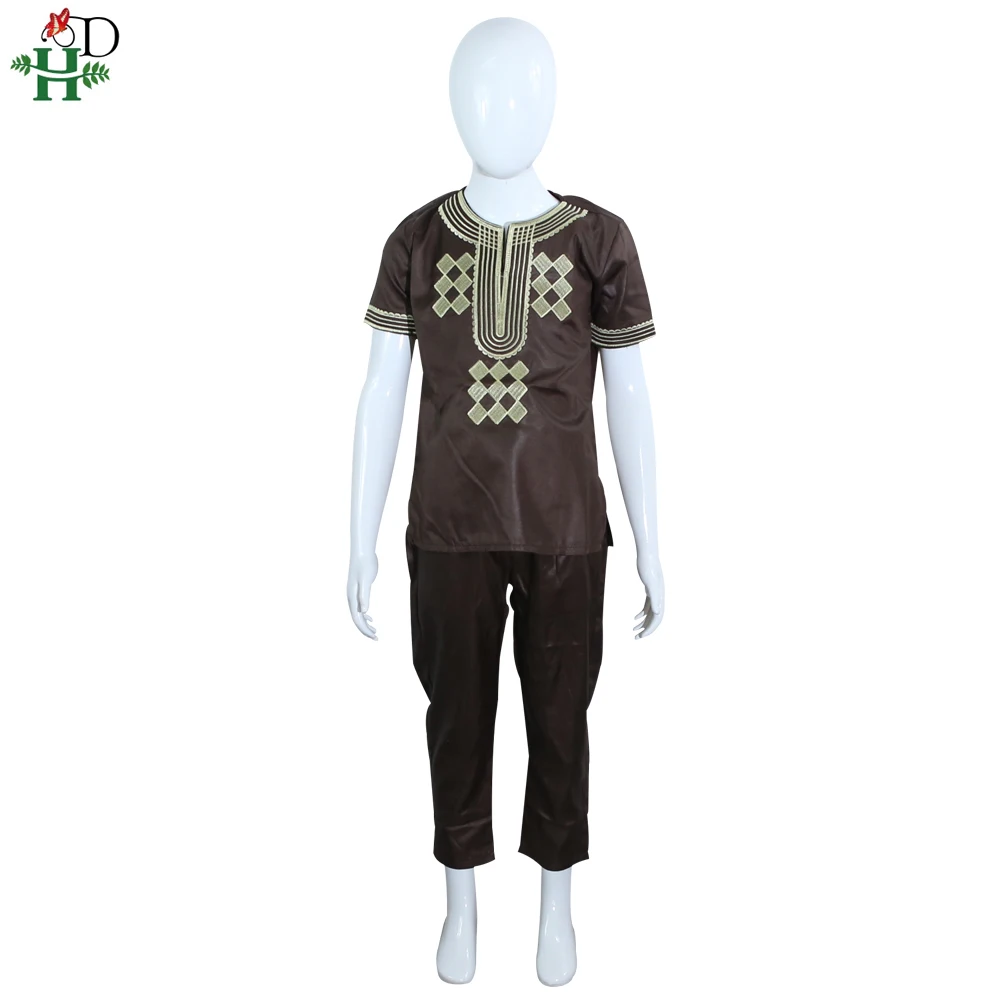 H d shirt pants pieces set for kids boys african dashiki hippie clothes children embroidery