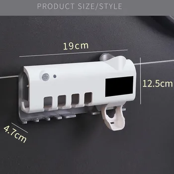 

Solar Energy UV ToothbrushCleaning Agent Storage Bathroom No Need To Charge Toothpaste Dispenser Holder Sanitizer #j5s
