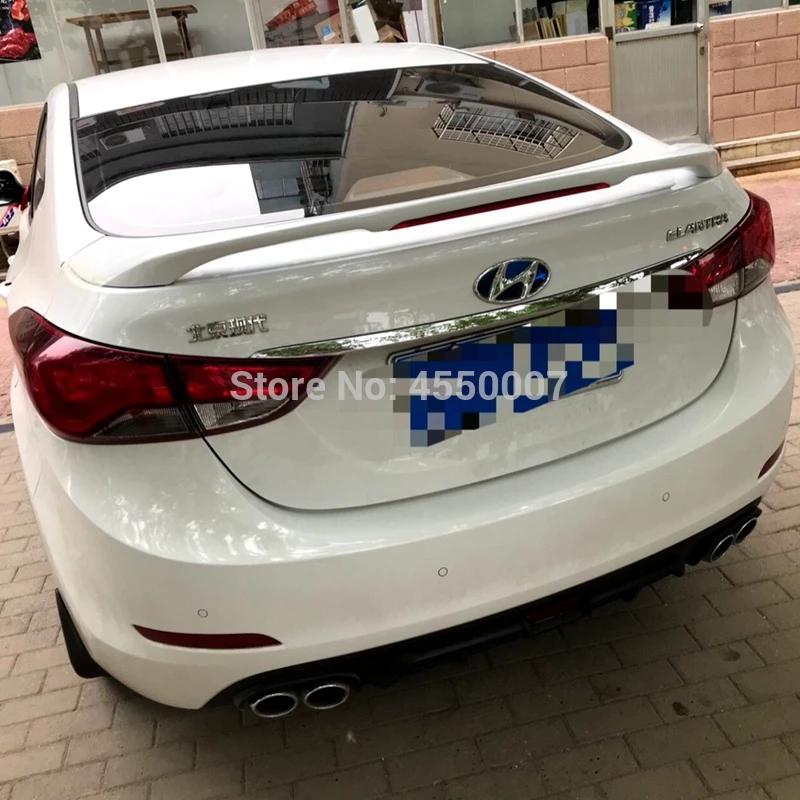 Для hyundai elantra 2012 спойлер со светодиодный светильник высококачественный абс материал задний спойлер для hyundai elantra 2013