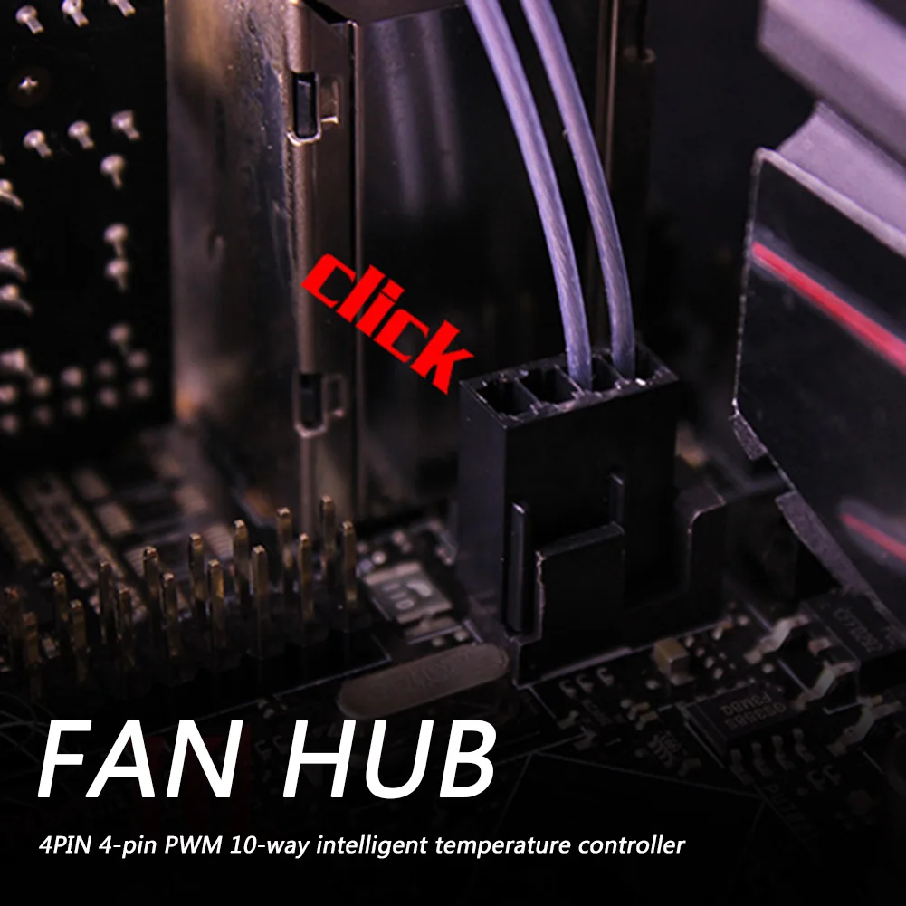 Fan Hub Adapter Pwm Fan Expansion Cable Pwm Fan Cable PC Parts 1 to 10 4Pin PWM Cooling Fans HUB SATA Power/Large 4D Port Cooler Splitter Extension Adapter Fan Hub Splitter