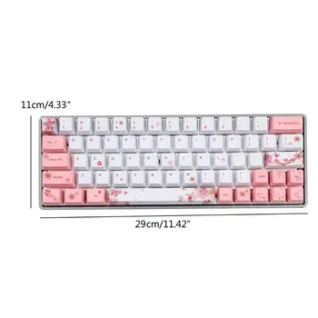 

73 Keys OEM PBT Keycaps Full Set Mechanical Keyboard Keycaps PBT Dye-Sublimation Cherry Blossom Keycaps Korean Japanese