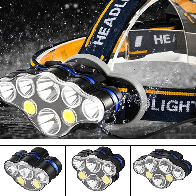 

LED COB Work Headlamp Fishing Headlight Zoomable Lamp Waterproof Head Torch Flashlight Head Lights for Camping Hiking Outdoors