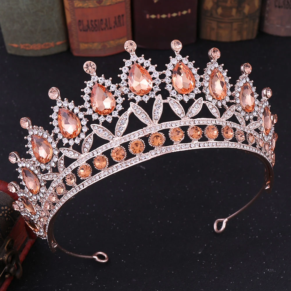 Барокко для женщин искусственный кристалл Стразы Корона Тиара повязка Свадебные вечерние ювелирные изделия