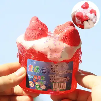 

DIY Strawberry Crystal Fluffy Slime Toys Soft Putty Clay Plasticine Gum Polymer Clay Decompression Stress Relief Toys Kids Gifts