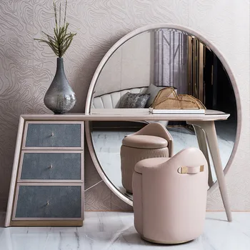 

New bedroom furniture dresser design dressing table mirror with led lights